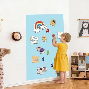 Wall Decal,  Chalkboard Sticker for Wall, Thickened Self Adhesive Chalkboard Peel and Stick Contact Wallpaper (Light Blue, 15.7 * 31.5inch)
