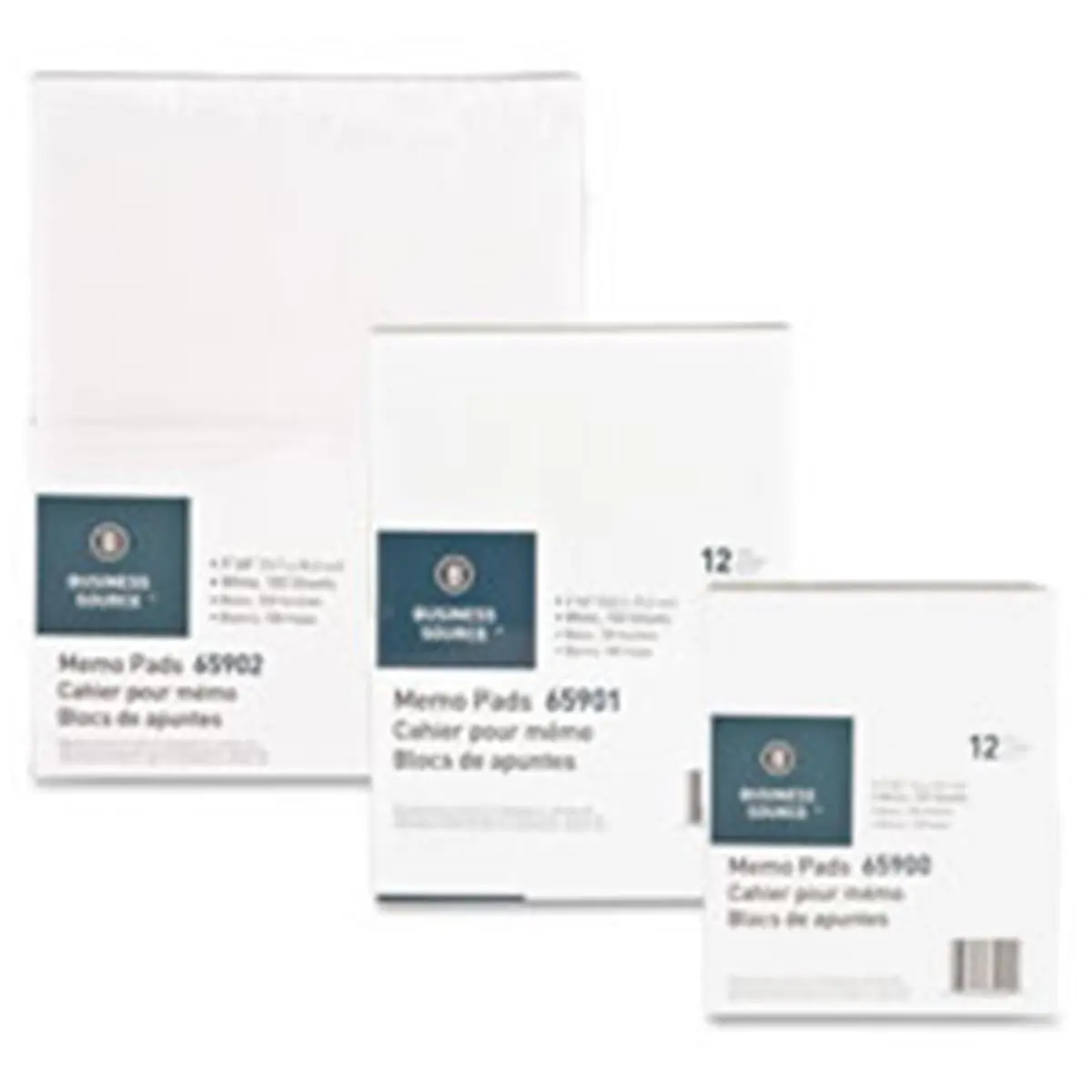 Business Source Memo Pads, Unruled, 15lb., 3 in. x 5 in., 100 Sheets, White