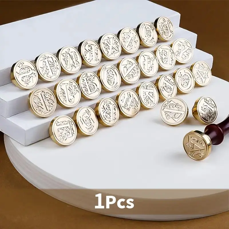 Letter Shaped Seal Stamp, 1 Count Round Wax Seal Stamp For Wedding Invitation, Envelope, Gift Wrapping, Christmas Gift