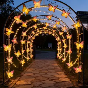 Simulated Butterfly 20 LED String Light, DIY, 8 Lighting Modes, 300cm/118.1inch Fairy Butterfly Light, Valentine's Day Lighting, New Year Hanging Decoration, Suitable for Courtyard, Garden, Store, Holiday Outdoor Display Lighting