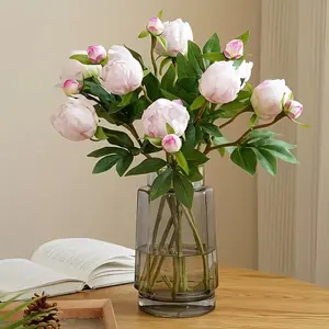 7-Piece Artificial Peony Flower Set, Artificial Flower Arrangements, Artificial Flowers, Decorative Flowers, Decorative Faux Flowers, Perfect for Home Decoration, Wedding Centerpieces, Table Decorations, Bridal Shower Gifts