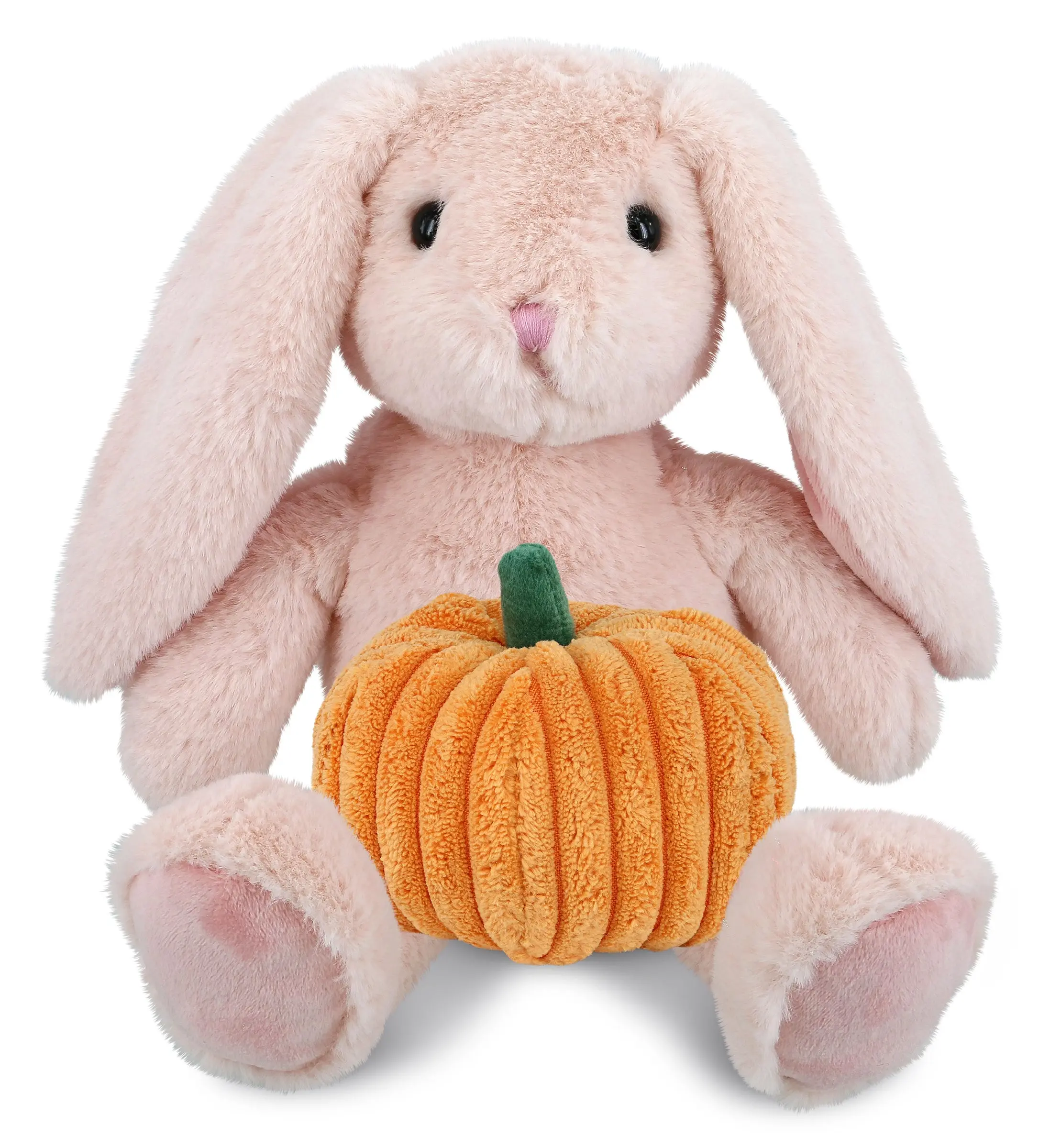 PLUSH PUMPKIN - SUPER-SOFT PLUSH - BABY PINK RABBIT 8"