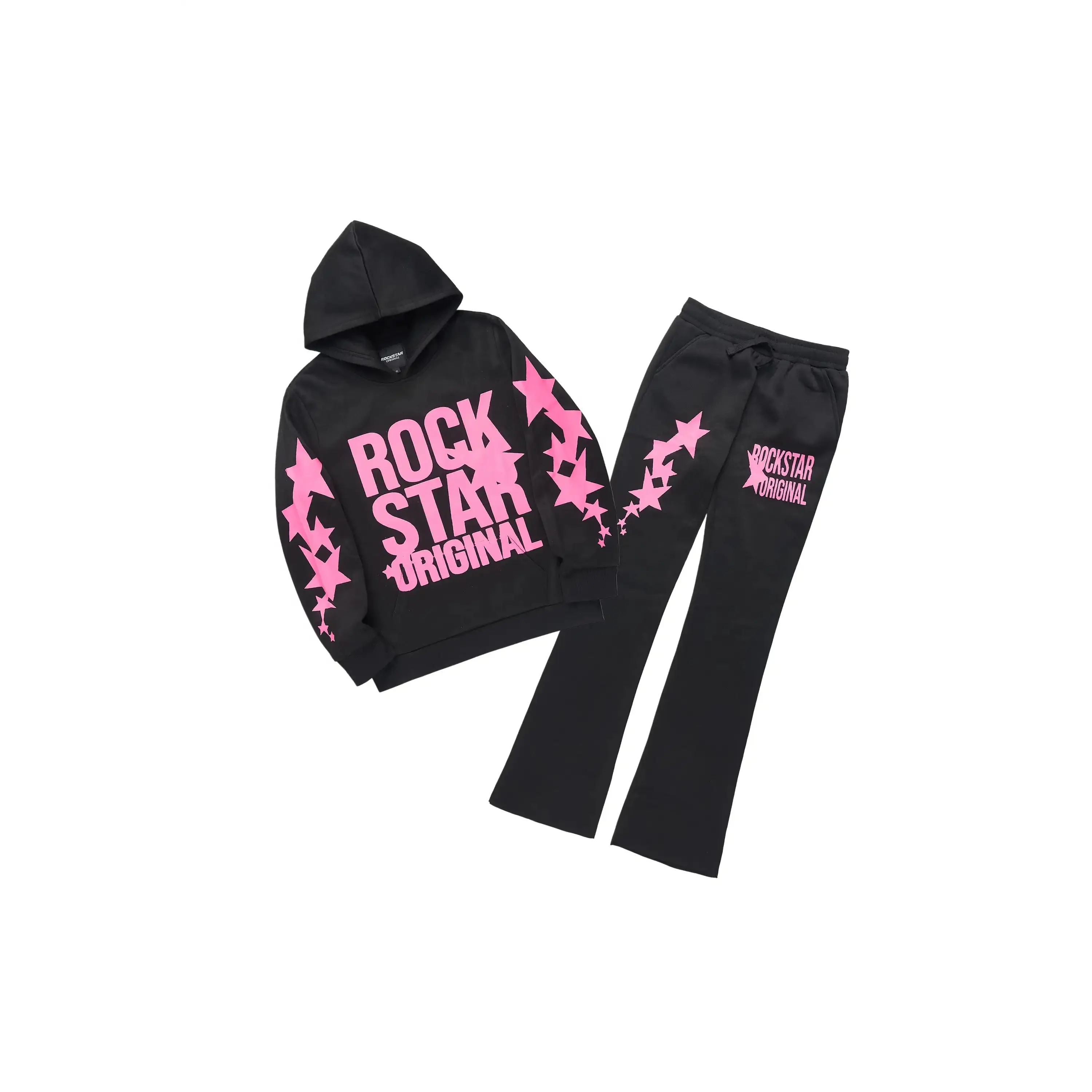 Girls Sechora Black/Pink Stacked Track Set Girls Sechora Black/Pink Stacked Track Set