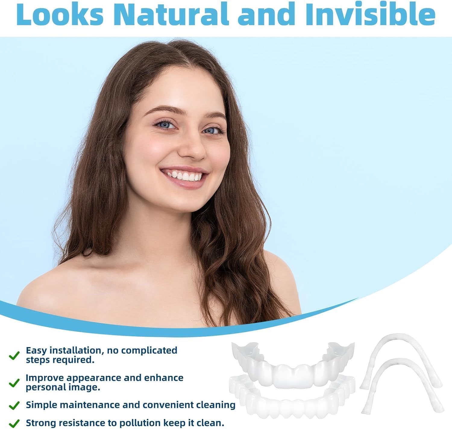 【Conceal Lost Tooth】Instant Smile Veneers for Over Upper Teeth Cover Designed to Disguise Missing Teeth Fallen Tooth Oral Flaws Temporary Visual Enhancer Non-Medical Beauty Solution For Men And Women Daily Use Best Gift