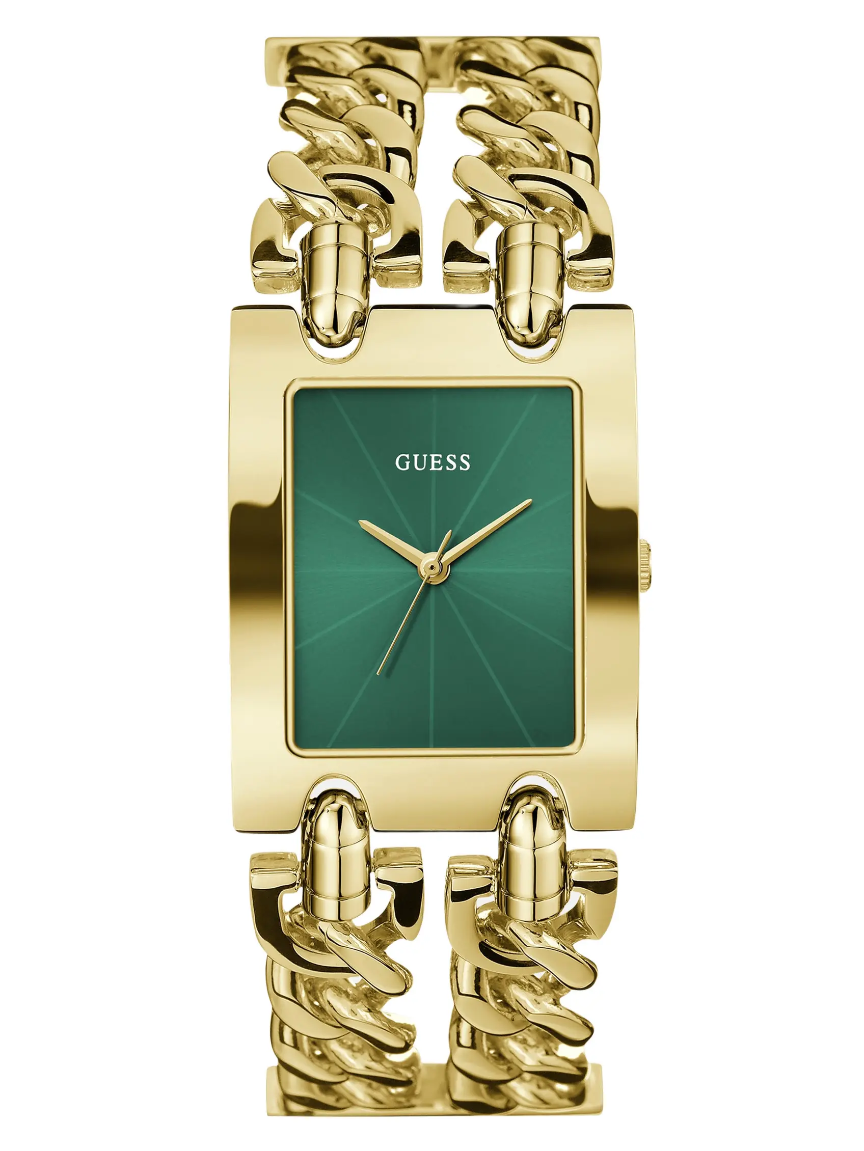 GUESS Female Gold-Tone and Green Analog Watch
