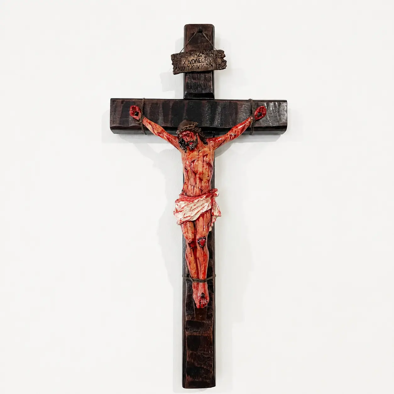 Fr.Chi-Cert Handcrafted Realistic Crucifix Christ in Resin Religious Ornament for Home Decoration