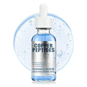 GHK-Cu Copper Peptide Serum, Lightweight Moisture for Soft, Collagen Boosting, Hyaluronic Acid Hydrated and Niacinamide Vtamin B3 Glow, Radiant-Looking Skin Smooth Tightenning, Gentle Daily Care (30ml / 1fl oz)