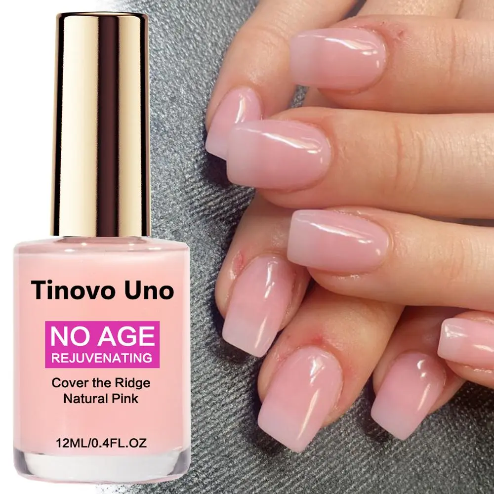 Tinovo Uno Natural Pink Nail Strengthener, Nail Care Liquid, Nail Care Solution, Alcohol-Free, Natural and Quick-Drying, No UV/LED Lamp Required, Enhances Nail Hardness and Prevents Breakage, Suitable for All Age Groups