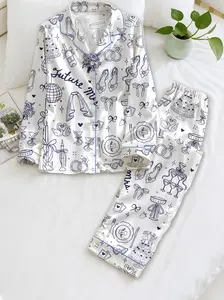 Women’s Future Mrs Bride To Be Gift In My Engaged Era Short Sleeve Satin Pajama Set, Pajama Engagement Pajamas for Bride, Satin Pajama Set