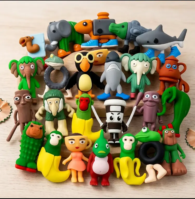 24Pcs Weird Surreal PVC Mini Action Figures Set, Funny Brainrot Collectible Toys, Ugly-Cute Desk Ornament for Home Decor & Kids Party Favor Gift