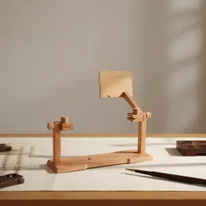 Adjustable Embroidery Hoop Stand – Rotatable Wooden Cross Stitch Table & Lap Holder for Needlepoint, DIY Sewing, and Craft Projects