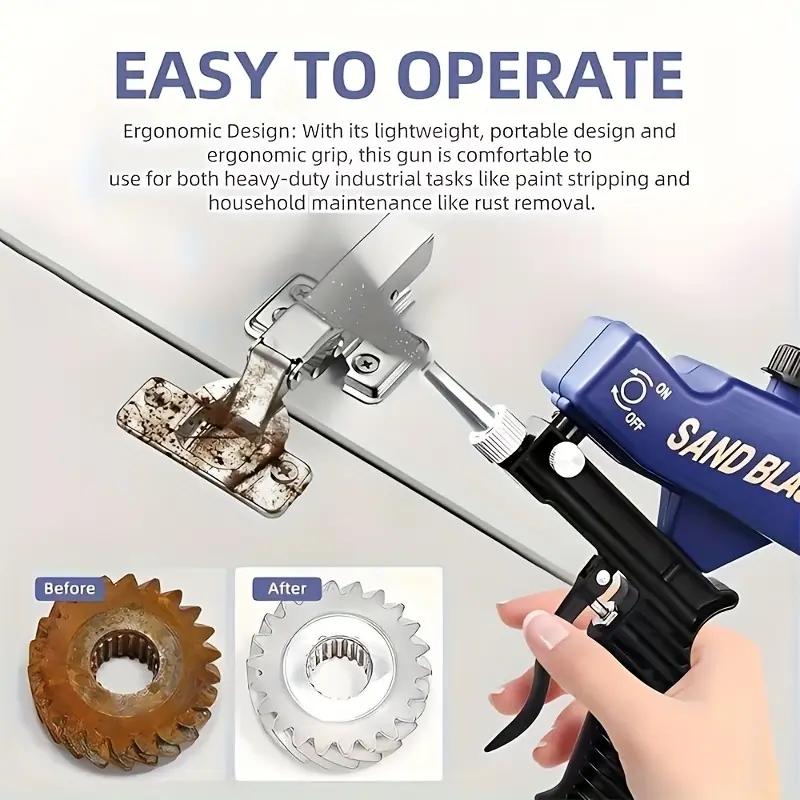 Portable gravity-fed sandblasting gun pneumatic sandblasting kit rust-proof sandblaster small sandblasting machine
