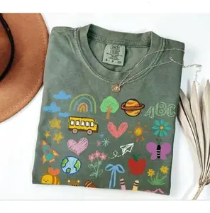 Comfort Colors Teacher Shirt, Cute Shirt for Teachers, Retro Teacher Flower Shirt, Gift for Teacher, Elementary Teacher, Back To School