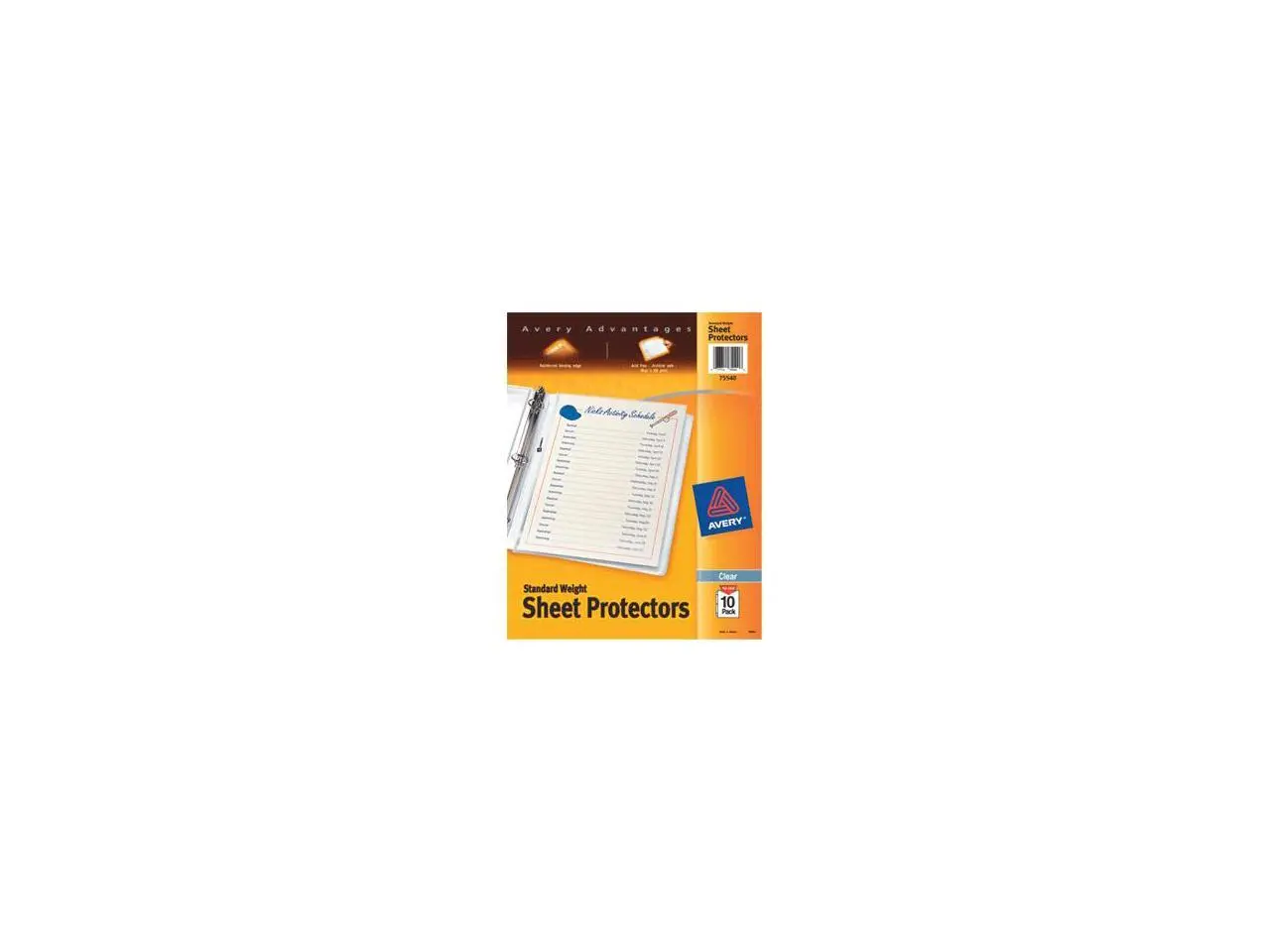 Avery 75540 Standard Weight Sheet Protector Letter 8.50" x 11" - Rectangular - Polypropylene - 10 / Pack - Clear