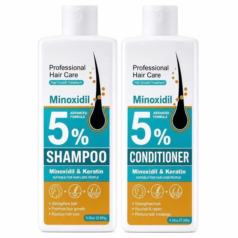 Minoxidil + Biotin + Collagen MEN Shampoo + Conditioner set %  & Keratin    for Thinning Hair & Hair Loss Treatment - For Men & Women - DHT Blocker for Thicker, Healthier Hair, Volumizing Shampoo
