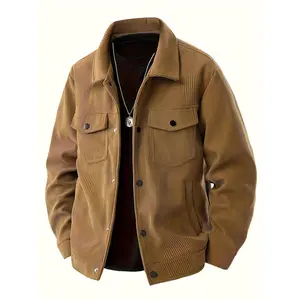 Men's Windproof Winter Jacket - Heavy-Duty Coat with Collar & Chest Pocket, All-Season Casual Outerwear (Black) - Christmas/Halloween Gift, -Filled (Hand Wash/Dry Clean) - Versatile Blazer-like Style