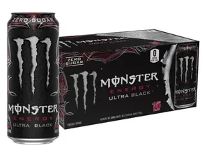 Monster Energy Ultra Black, Sugar Free Energy Drink, 16 Ounce | Pack of 15