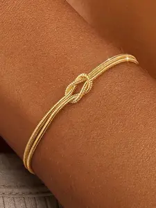 Silver Gold Bracelets for Women Trendy Gold Plated Bracelet for Women Non Tarnish Dainty Stackable Layered Chain Heart Pearl Knot Beaded Bracelets Stack Set Charm Mothers Day Jewelry Gifts Elegant Minimalist Bangle