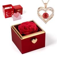 red box+heart necklace+gift box+gift bag+card