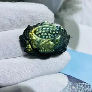 1count Natural crystal carving labradorite pendent