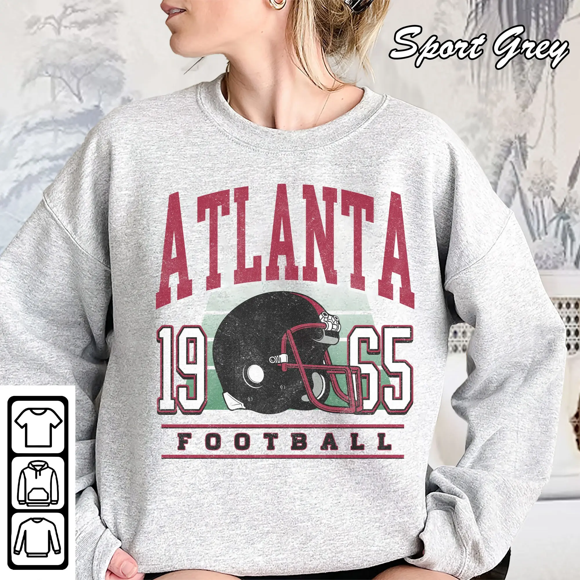 Vintage Atlanta Football Crewneck Sweatshirt Falcons Sweatshirt