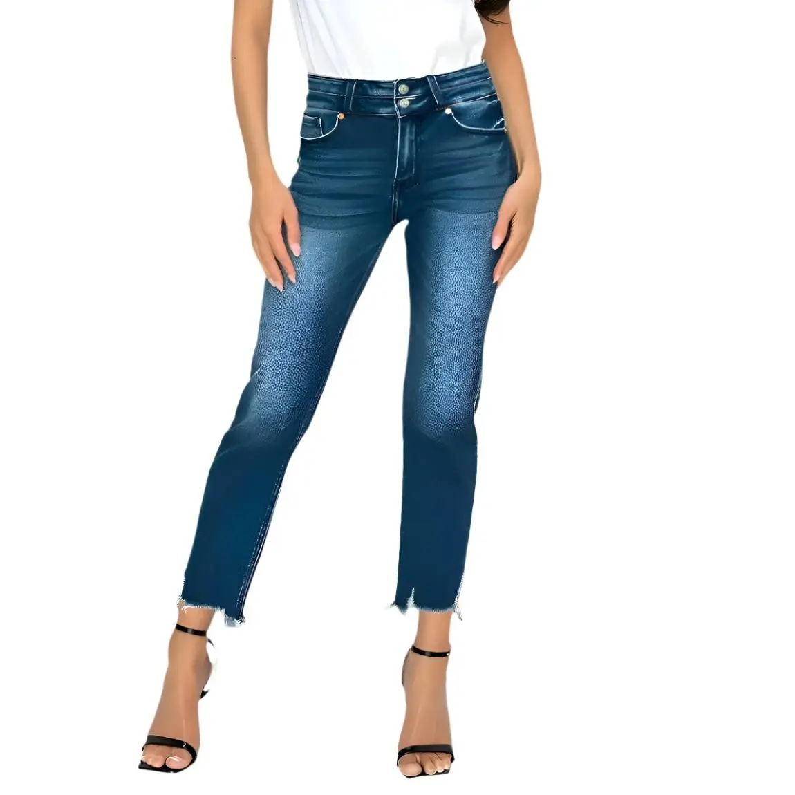 Artemis Vintage Curvy High Rise Double Waist Band Jeans double waist jeans Womenswear Aesthetic