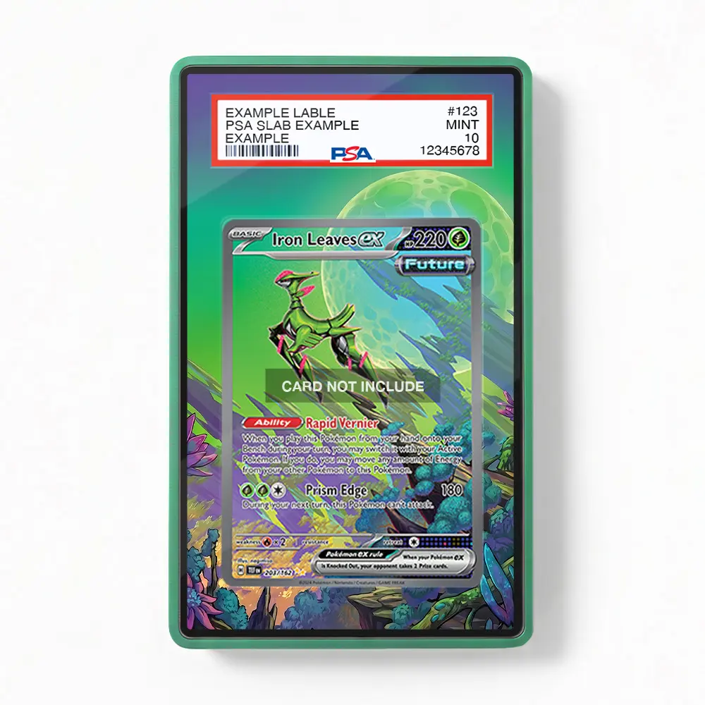 Iron Leaves ex 203-162 Pokemon Graded Display Case, Extended Art, Extended Display Case, Extended Art Case PSA Graded Guard Case / Magnetic Case / Screws Case (CARD NOT INCLUDED)