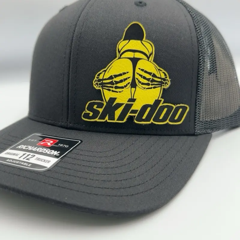 Ski-doo Custom Patch Hat - Adjustable Snap-Back Style - Classic 112 to Flat Bill Flex Fit - Available in Multiple Colors & Designs - Unisex Baseball Cap