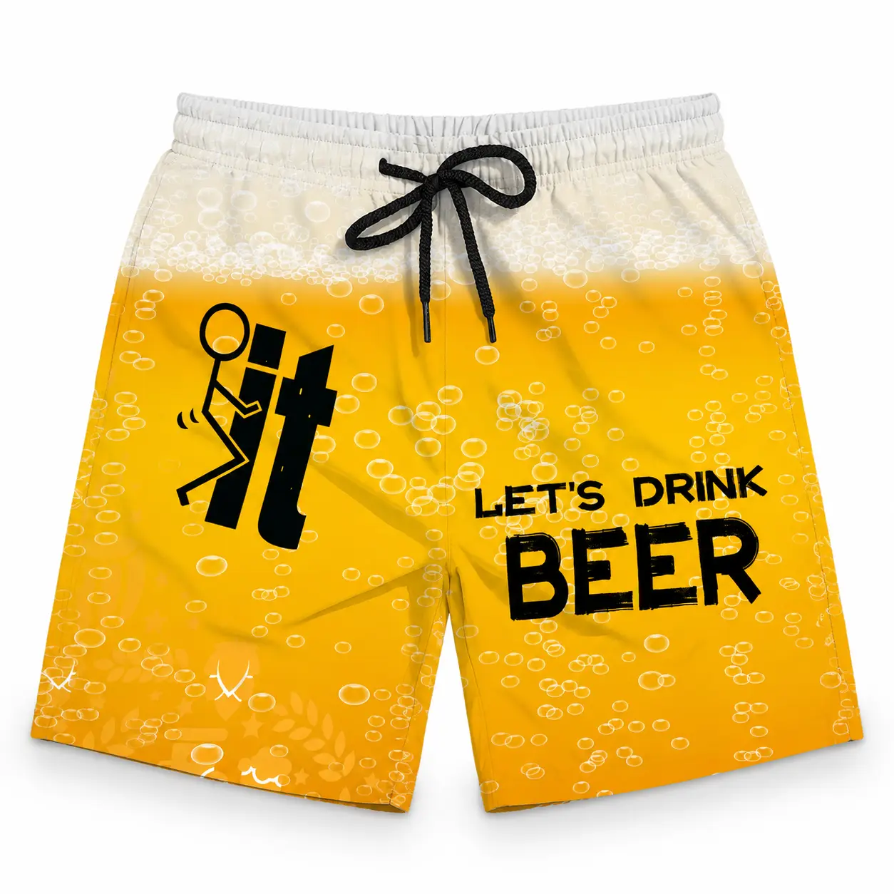 Men's Swim Trunks - Funny Let's Drink Beer Graphic Board Shorts, Premium Quick-Dry Menswear Bottoms with Deep Pockets for Summer Vacation