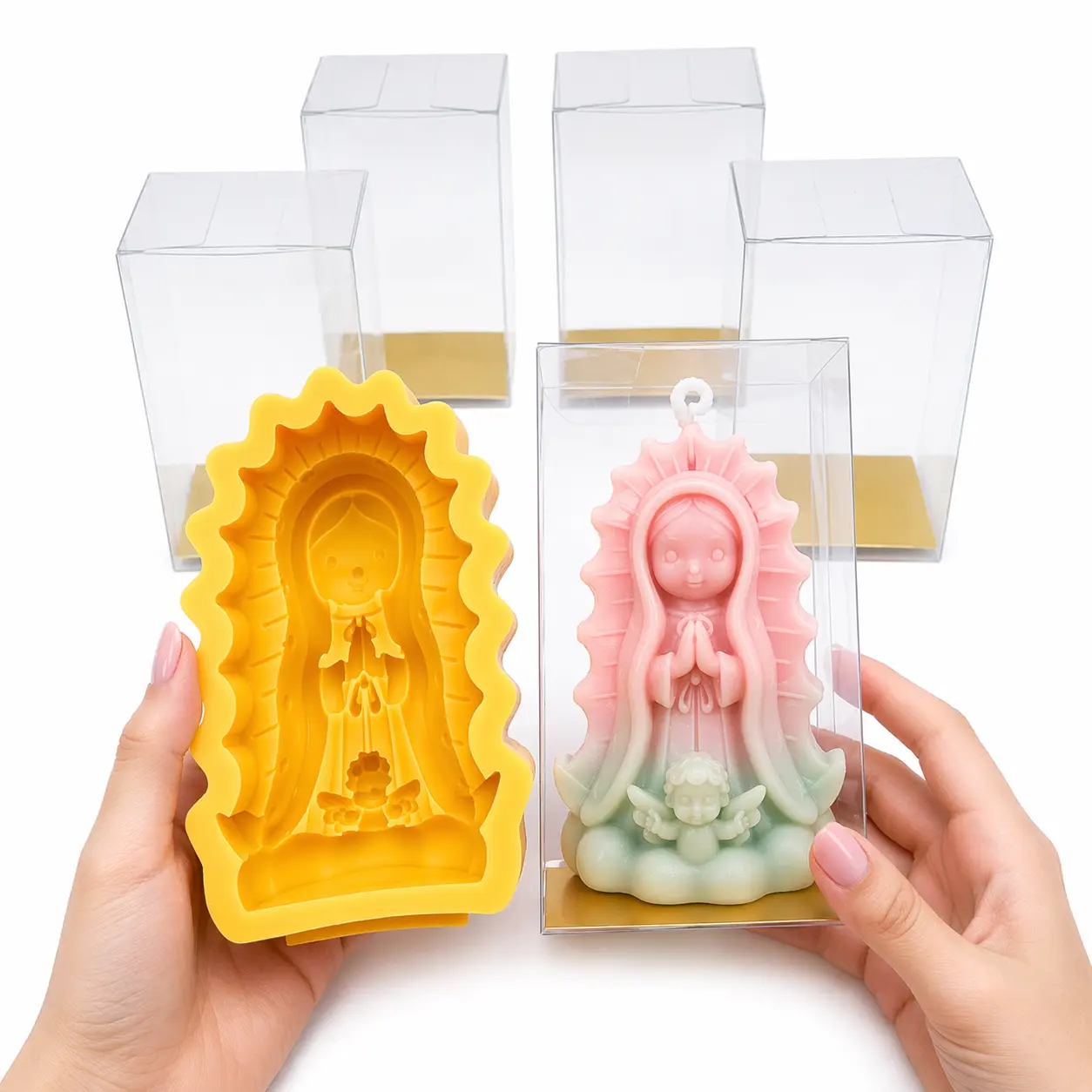 Virgin of Guadalupe Silicone Mold + crystal boxes for Crafting
