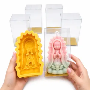 Virgin of Guadalupe Silicone Mold + crystal boxes for Crafting Virgin of Guadalupe Silicone Mold + crystal boxes for Crafting