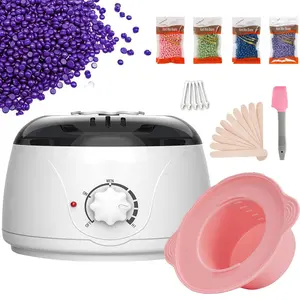 Nose Waxing Kit,Wax Warmer For Hair Removal With 4 Bag 100G & 5 Nose Sticks Hard Wax Beads Kit, Wax Melt Warmer Kit For Women Men Full Body, Legs, Face,Wax Heater Warmer Kit