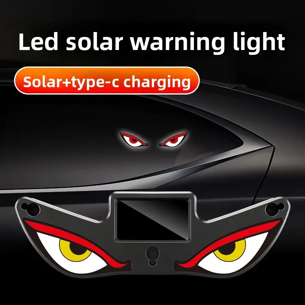 Car LED wireless solar devil light triangle window decoration neon ...