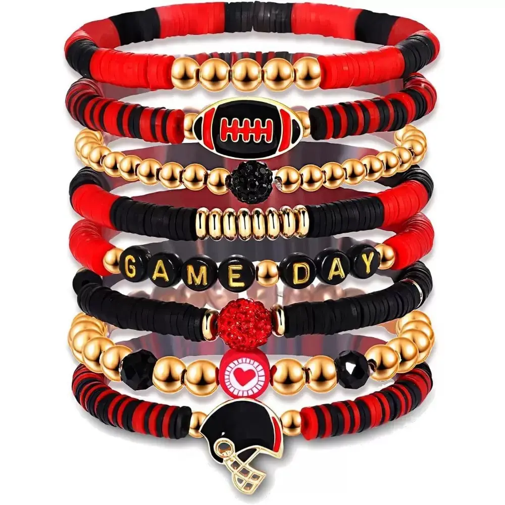 Day Football Charm Bracelet: Stackable