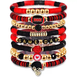 Day Football Charm Bracelet: Stackable