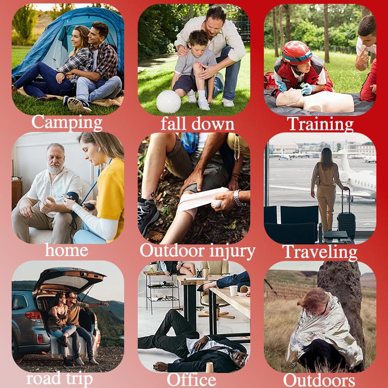 160 Piece First Aid Kit, Premium Waterproof Compact Trauma Medical Kits for Any Emergencies, Ideal for Home, Office, Car, Travel, Outdoor, Camping, Hiking, Boating,Gift for Families