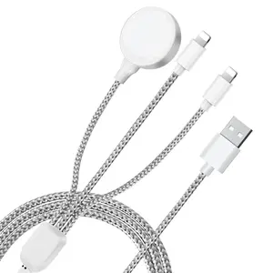 3 in 1 Charger Cable for Apple Watch/iPhone/Airpods, Wireless Watch Charger Compatible with iWatch Series 9/8/7,6,5,4,3,2,1,SE1,SE2 and iPhone 14/13,12,11,Pro,Max,XR,XS,XSX & Pad Series