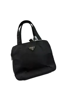 Pre-owned PRADA Black Nylon Classic Triangle Logo Mini Top Handle Handbag/WJ03928033