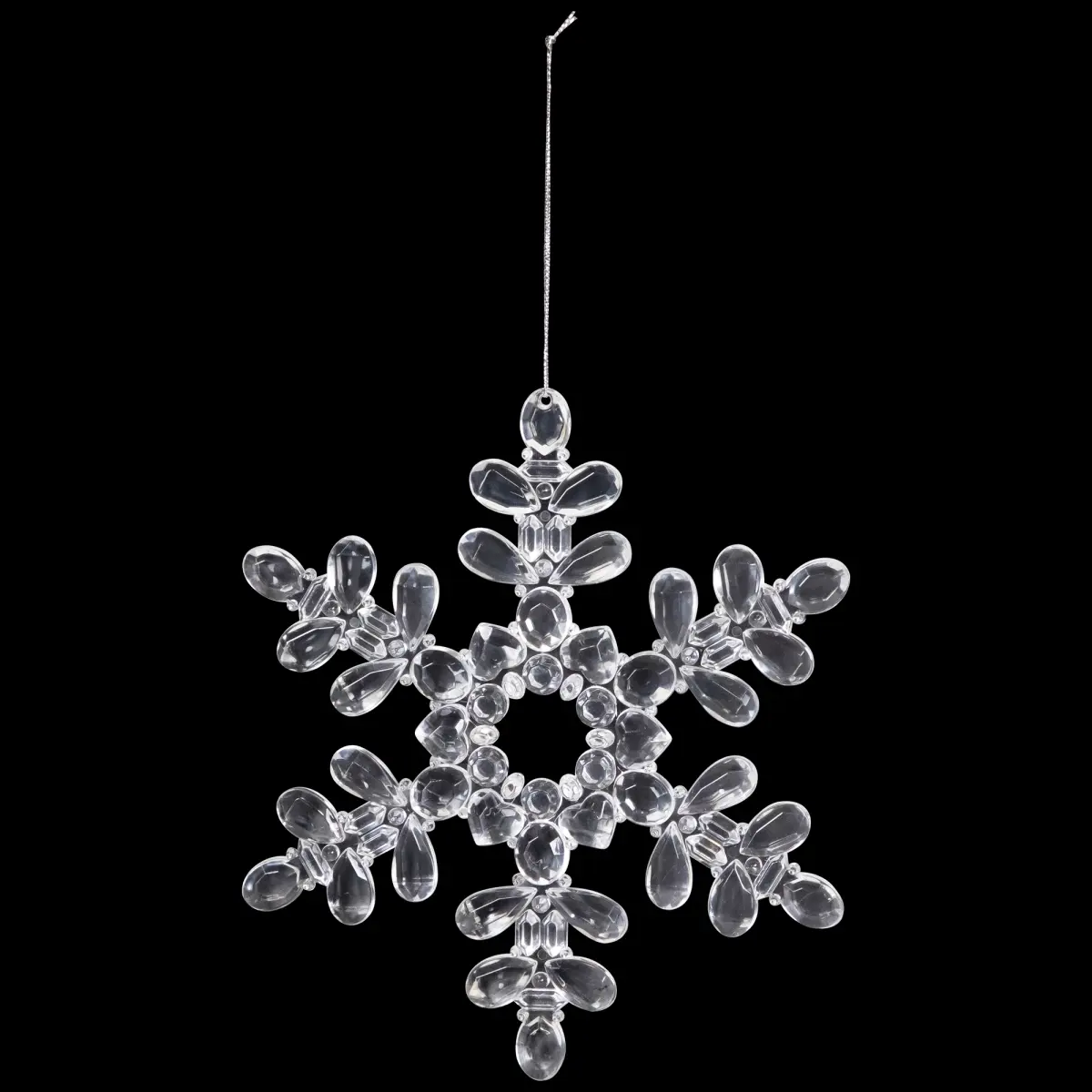Northlight Seasonal 35771120 7 in. Snowflake Acrylic Christmas Ornaments, Clear - Set of 6