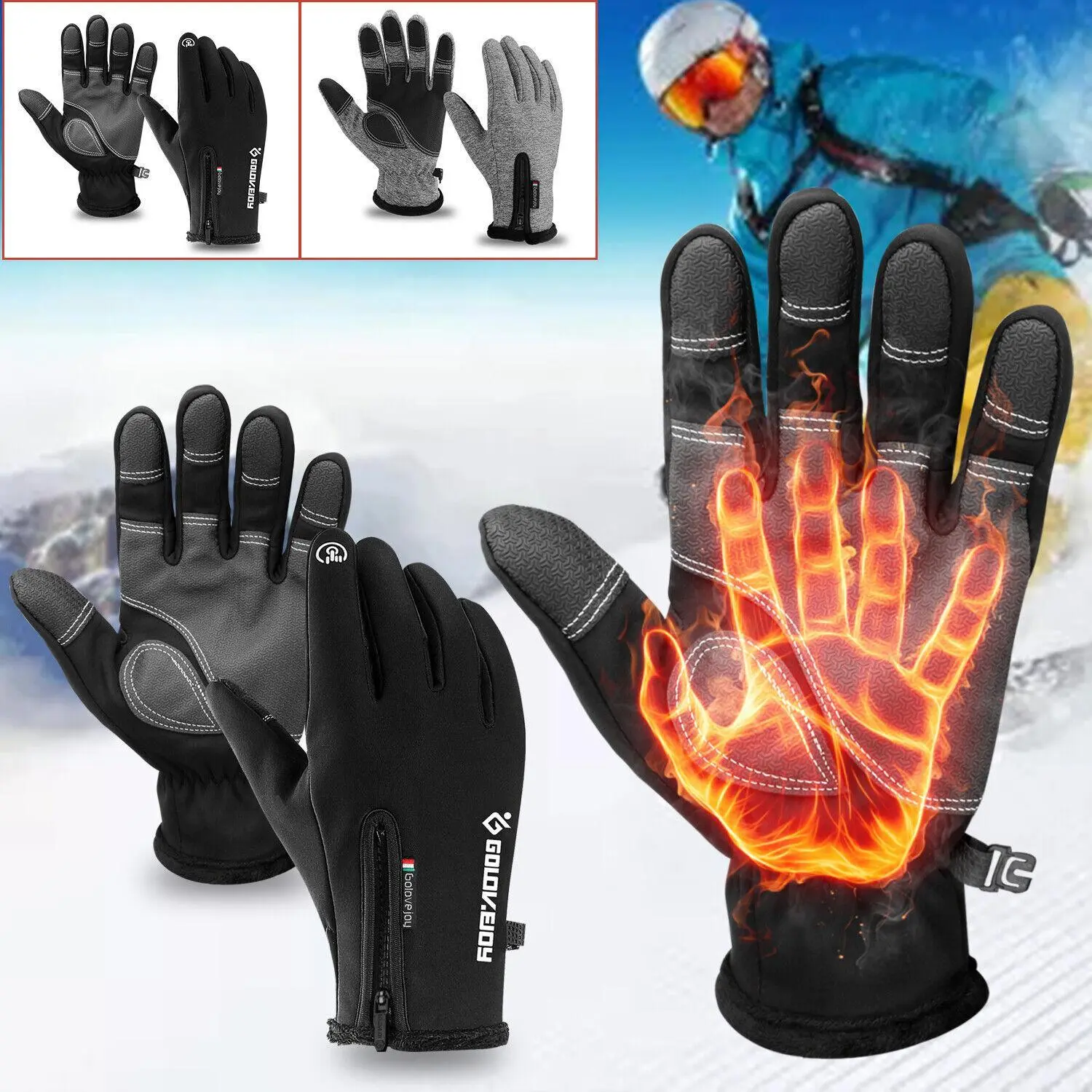Outdoor Winter Gloves, Touchscreen and Windproof Gloves for Sports, Travel,Thermal Warm Gloves for Men and Women