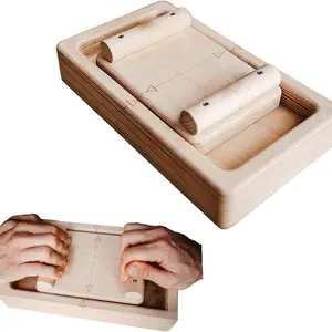 Grip Strength Trainer - Manual Hand & Arm Workout Device for Arm Wrestling, Rock Climbing, Pull-Ups - Portable Finger Pull Equipment for Home Gym, Training, and Strength Building, Ergonomic Design, Durable Wood, Rock Climbers