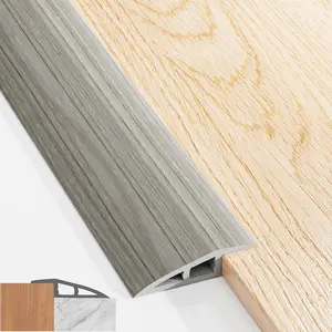 Self Adhesive Carpet to Tile Transition Strip, Grey Textured Vinyl Floor Transition Strip for Door Threshold Height Within 0.39", Carpet Edge Trim for Doorways & Floor