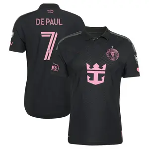 Unisex Soccer/Football Inter Miami CF/Argentina National Team Rodrigo De Paul 7 Playoffs MLS 2026 Presagio Replica Jersey - Black