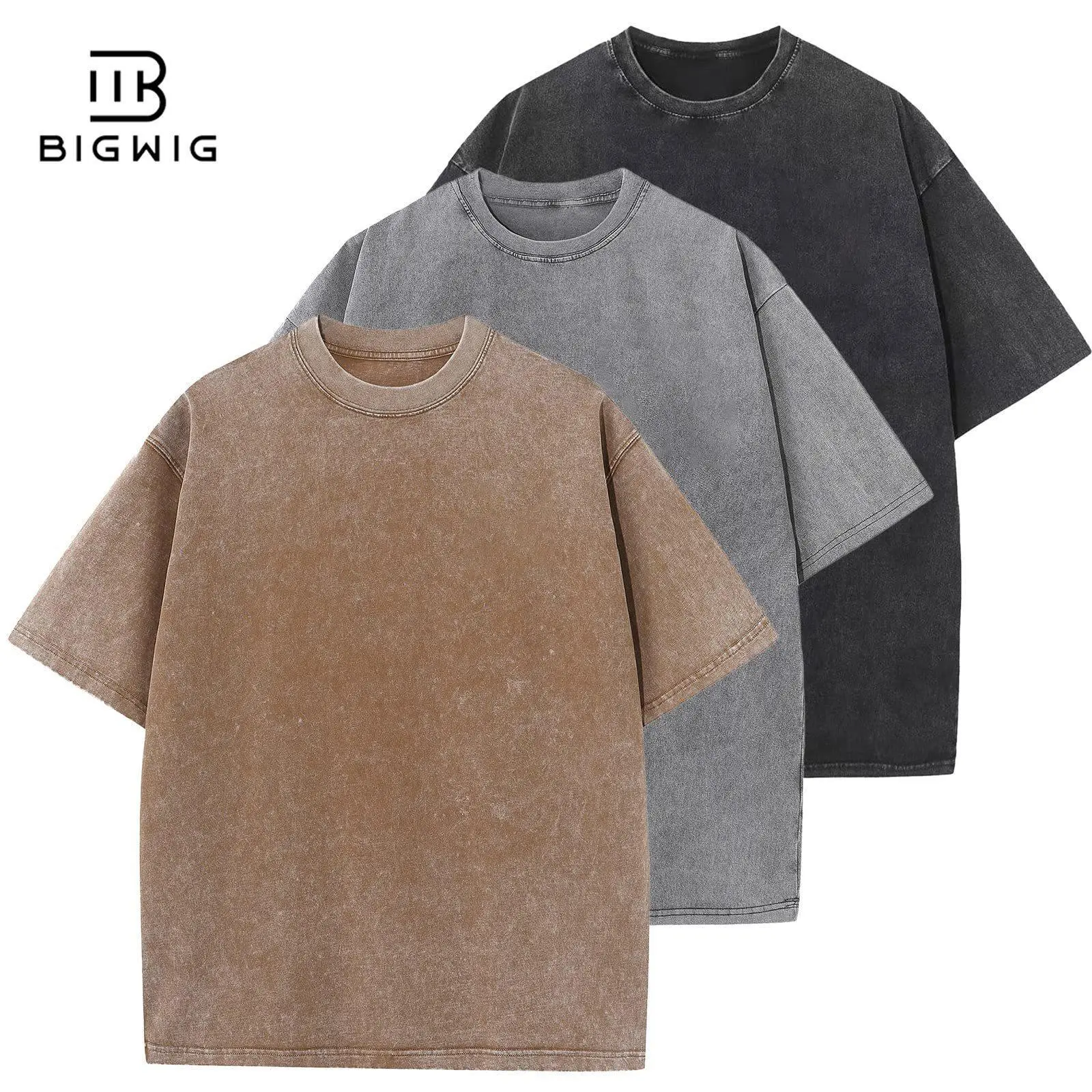 Oversized Tshirts Unisex Gym Vintage Heavyweight T Shirts Cotton Workout Acid Wash Baggy Tees Men's Cotton T-Shirts Oversized Heavy Cotton Summer T-Shirts Unisex Short Sleeves Casual Loose Wash Solid Basic Tee Tops Casual Tshirts for Men Women