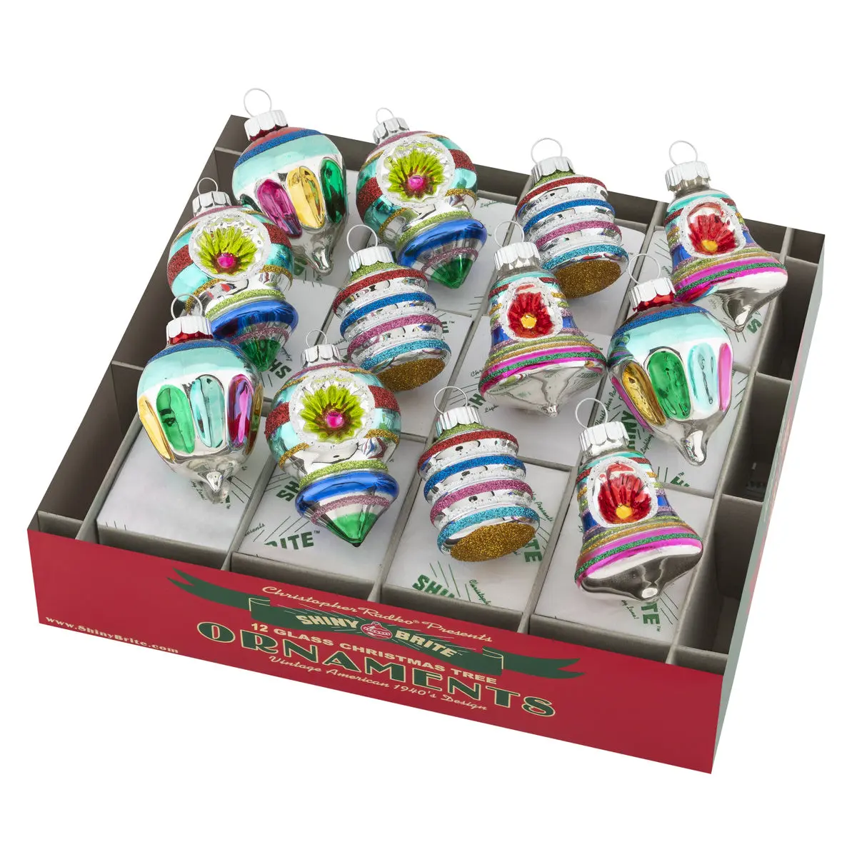 Christmas Confetti Festive Decorations - 12 Count, 1.75" Decorated Shapes, Holiday Decoration Ornaments for Home Party Supplies