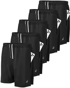 NY Threads 5 Pack Men's Athletic Shorts Quick Dry Loose-Fit Lightweight Running Workout Gym Shorts with Pockets