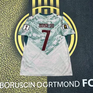 2026 Away JerseyGreen Classic White Portuguese Ronaldo #7 Football Jersey