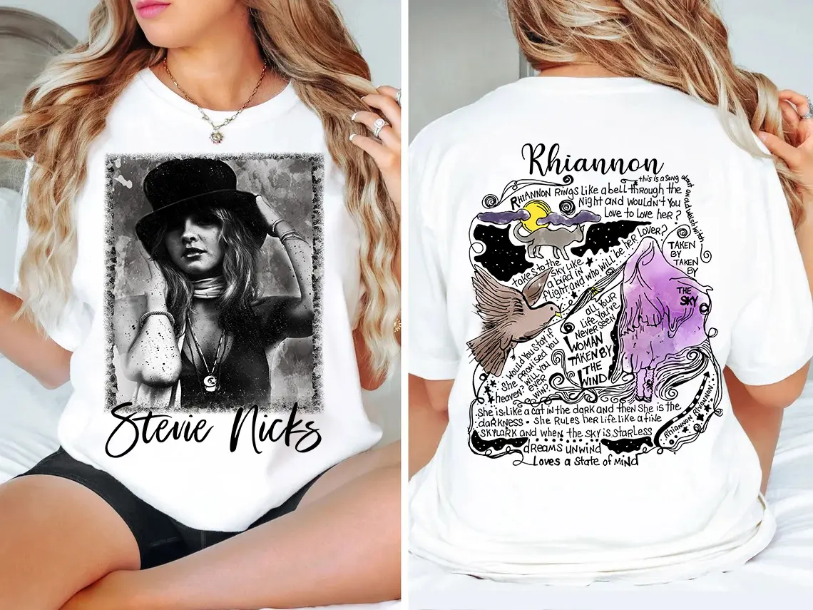 Stevie Nicks Rhiannon Vintage Guitar Design T-Shirt, Sweatshirt & Hoodie - Classic Rock Fan Apparel, Machine Washable, Short Sleeve, Casual Wear - Top, Womenswear