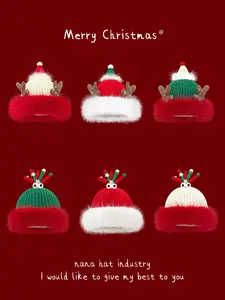 Christmas Style Festival Celebration Joyful Knitted Hat, Festive Holiday Accessory, Cozy Winter Wear, Perfect Gift Idea