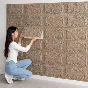 3D Self-adhesive Stone Wall Panel, 10mm Thickness PU Wall Panel, Interior Wall Decoration Wall Panel, Stone Wall for Accent Wall Decoration